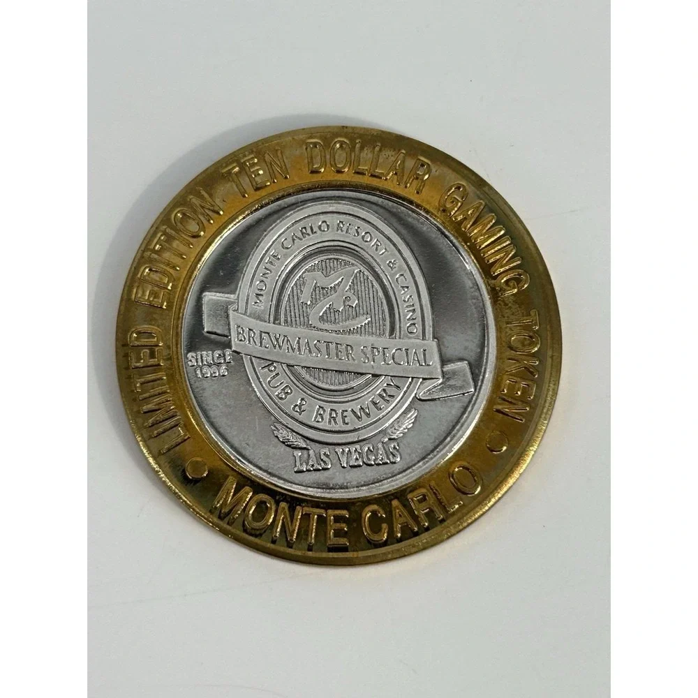 Monte Carlo Las Vegas, NV $10 Gaming Token Brewmaster Special .999 Silver